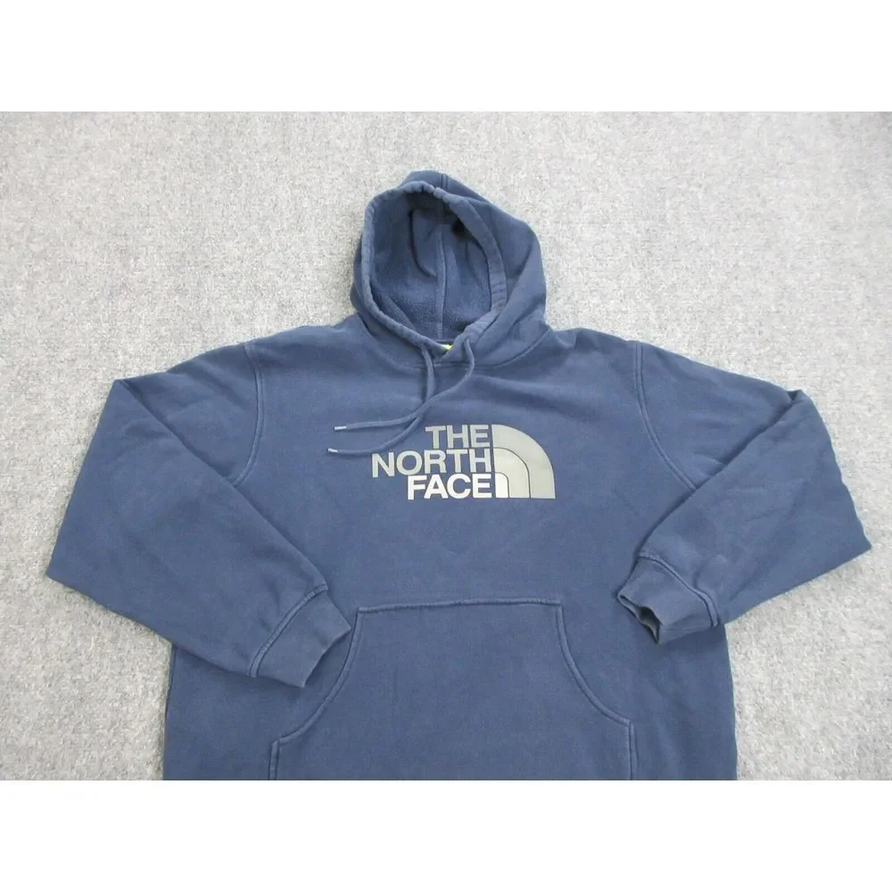 North Face Sweater Mens‎ Large Blue Logo Hoodie Outdoors Casual Sweatshirt